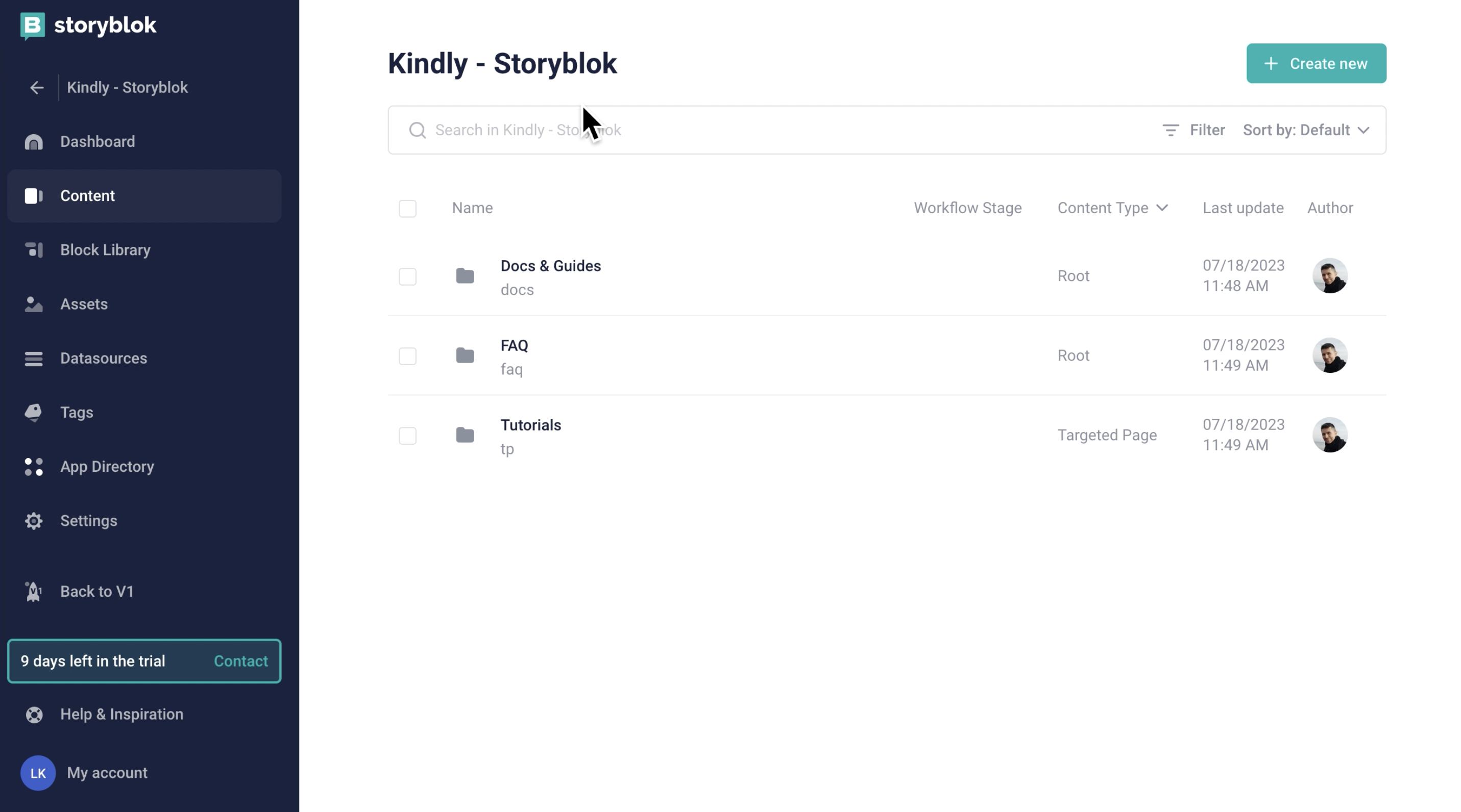 Storyblok Content Area